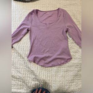 Lavender waffle knit shirt